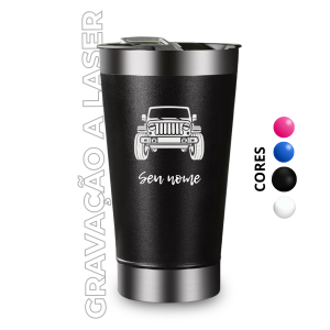 Copo térmico c/ tampa Metal 473ml   Gravação Laser Área de gravação 4cm x 12cm